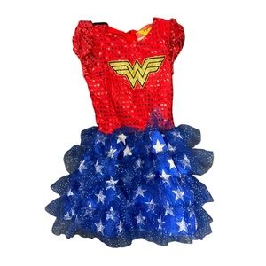 ⚡ Wonder Woman Girls Costume Dress |‎ Size Small | Sparkle Sequin